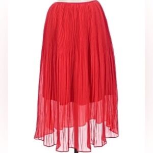 Dolce Vita cherry red pleated midi skirt Sz M